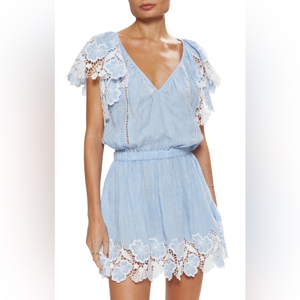 Ramy Brook Ryan Dress - Chambray Embroidered Linen - Picture 3 of 5